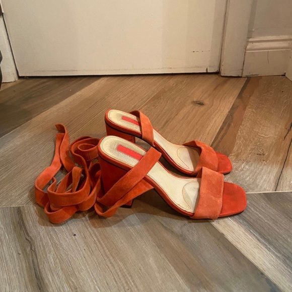 Suede Strappy Heels - Picture 3 of 5